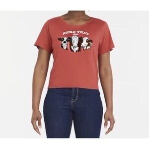 Ariat‎ Herd That T-Shirt Womens XXL Red Clay Heather Cowgirl Western Farming